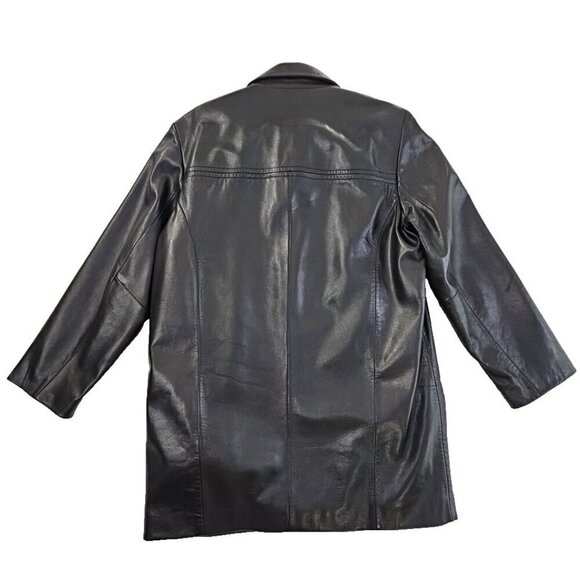 Cole Haan City Lambskin Leather Car Coat Men's Small Black Removable Lining EUC - Picture 2 of 16